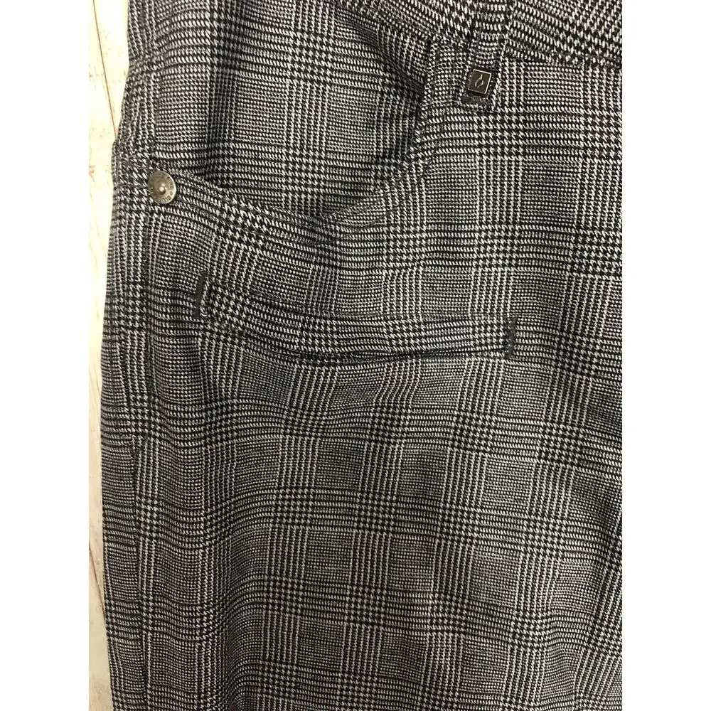 Blue Fire Co Pants Mens 27x30 Plaid Business Chino Gray Career Stretch N69